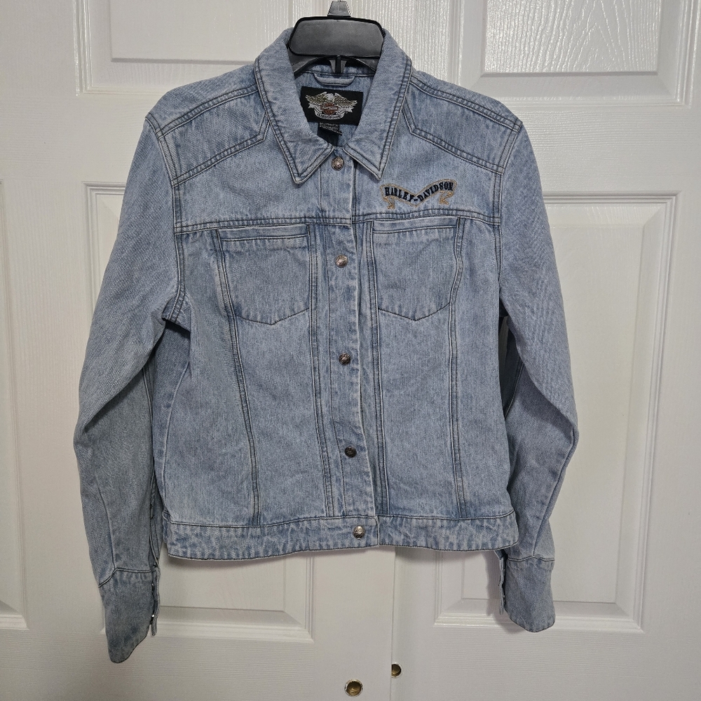 Harley Davidson Motor Cycles RIDE Wings Denim Jacket